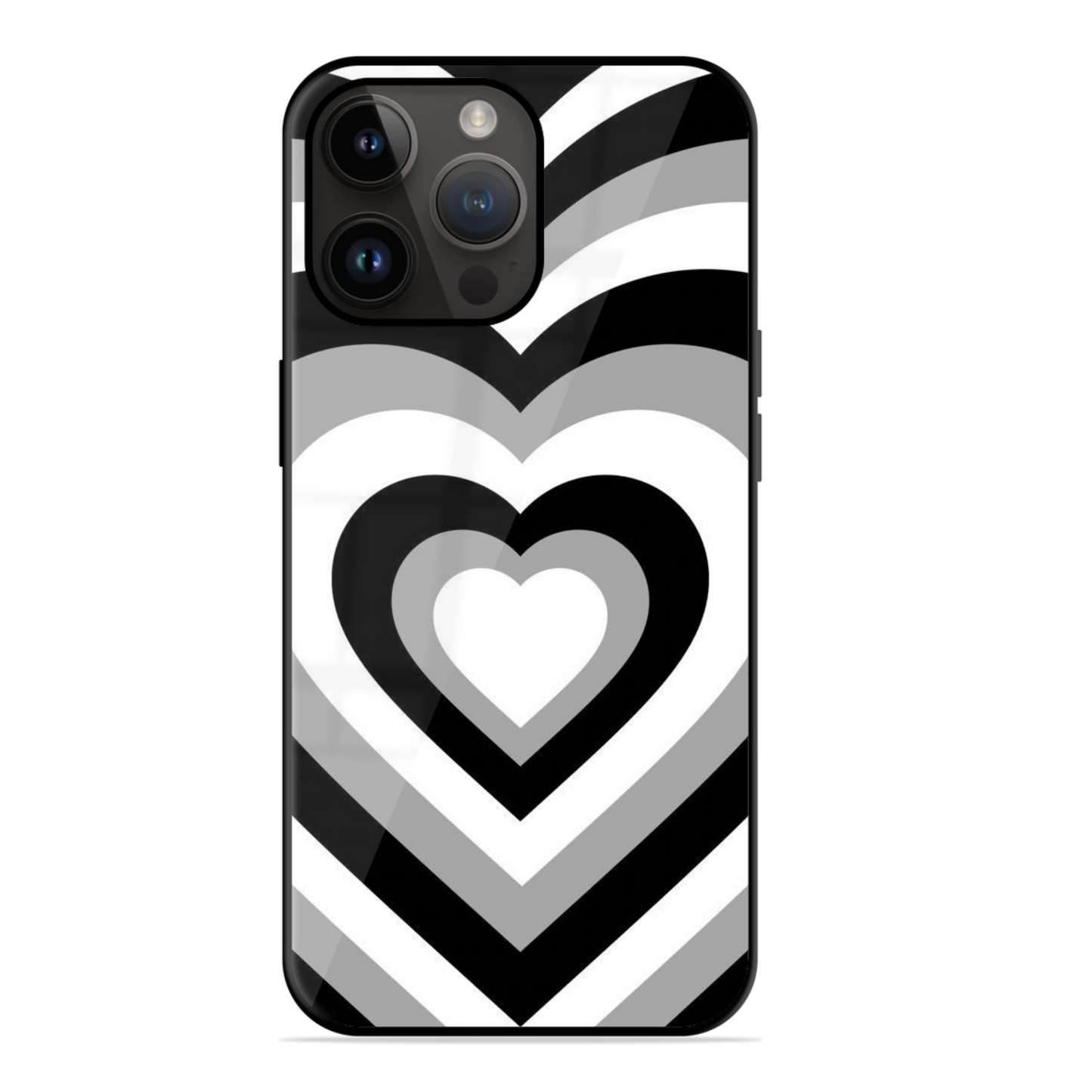 Black & White Heart Glossy Case