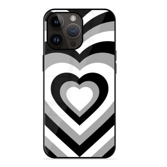 Black & White Heart Glossy Case