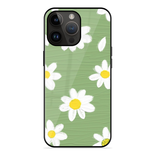 White Flower On Green Trending Glossy Case